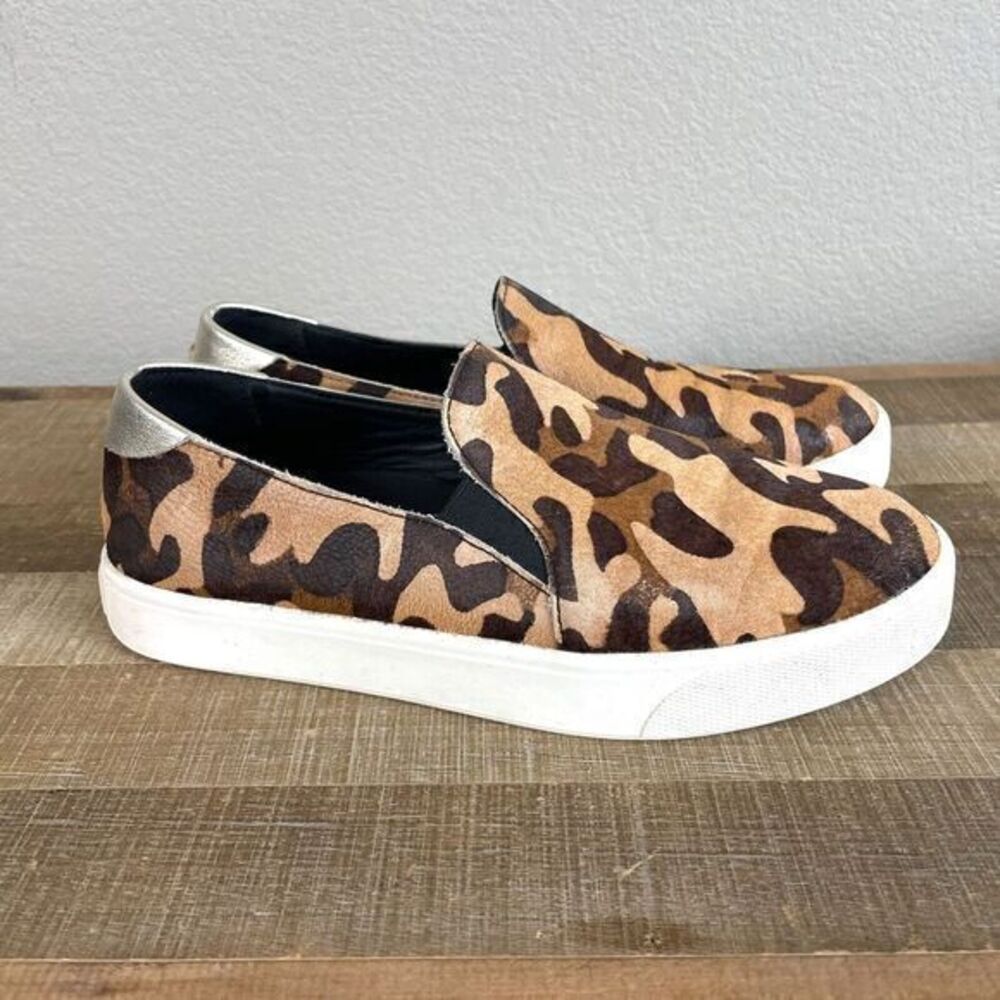 Cole Haan Leopard Print Slip-On Sneakers in Brown and Tan